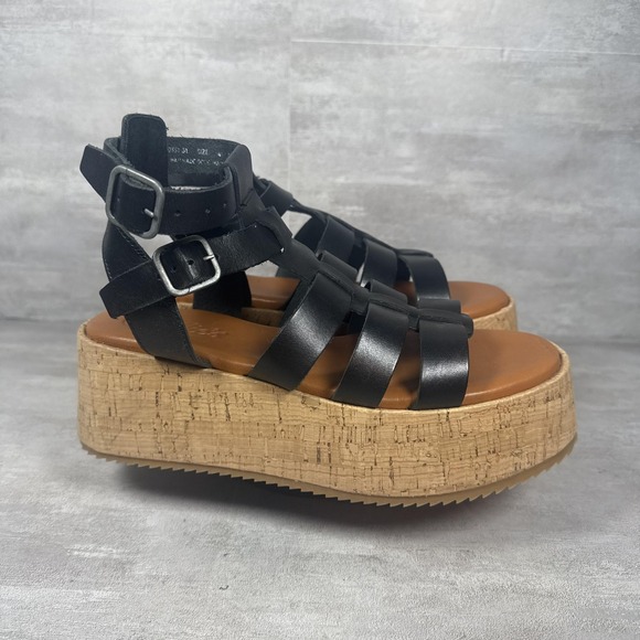 Candie's Sandals Womens Size 41 Black Platform Wedge Gladiator Cork T225513-01 - Picture 1 of 10